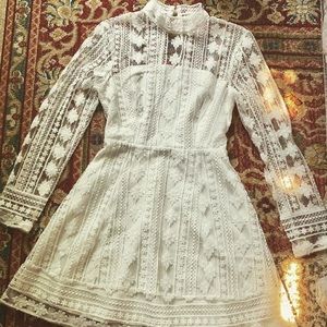 White lace mini dress